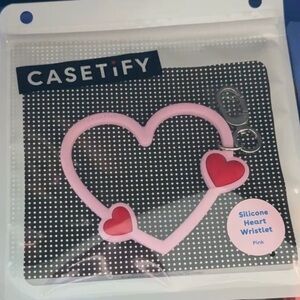 Casetify Pink Heart Silicone Wristlet